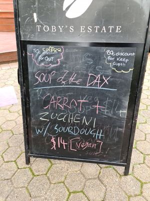 Special soup of the day at The Gardens Club in Brisbane