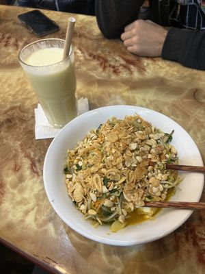 Stir fried glass noodles & piña colada   at Yummy Restaurant in Cat Ba