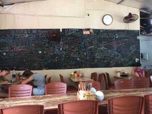 Board inside the restaurant at Yummy Restaurant in Cat Ba