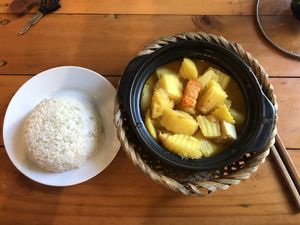 Veggie curry with added tofu! (So yummy)  at Yummy Restaurant in Cat Ba