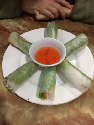 Fresh spring rolls (we asked to have them without egg)  at Yummy Restaurant in Cat Ba