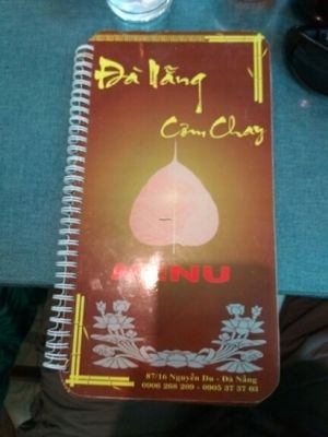 menu 1 at Com Chay - Nguyen Du in Da Nang