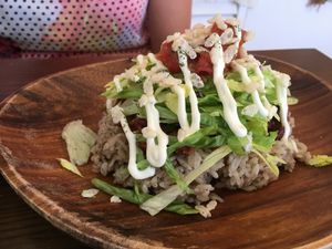 Vegan taco rice at Imacoco in Okinawa