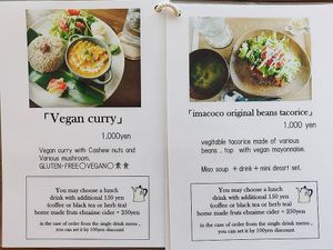 Menu at Imacoco in Okinawa