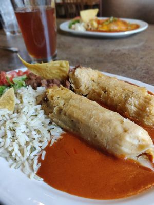 Jackfruit and potato tamales at Camp Robber in Montrose