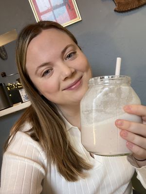 Yummy strawberry milkshake! 🍓   at Double Dutch Pancake House in York