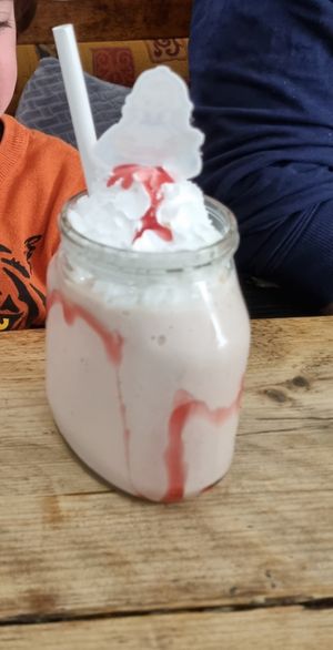 Strawberry milkshake at Double Dutch Pancake House in York