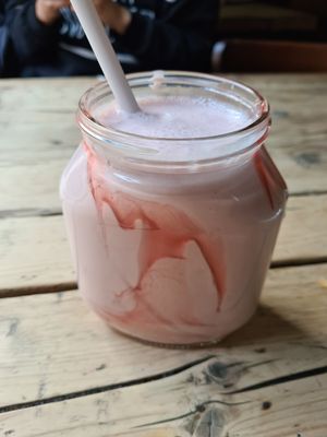 Strawberry milkshake at Double Dutch Pancake House in York