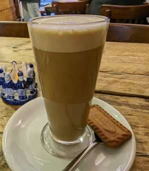 Pistachio Oat Latte at Double Dutch Pancake House in York