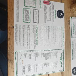 The vegan menu at Double Dutch Pancake House in York
