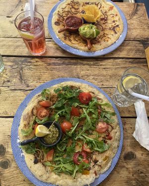 Italian (front) & Mexican (back) pancake   at Double Dutch Pancake House in York