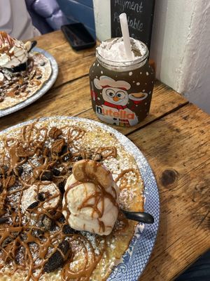 "Risk it for a Biscuit" and Raspberry and White Chocolate Milkshake at Double Dutch Pancake House in York