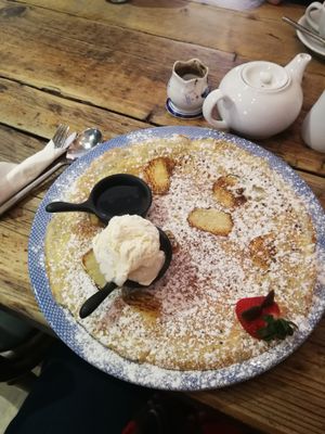 Vegan pancake with ice cream  at Double Dutch Pancake House in York