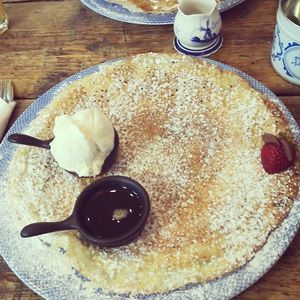 Vegan Canadian maple syrup and Swedish glacé Ice-cream at Double Dutch Pancake House in York