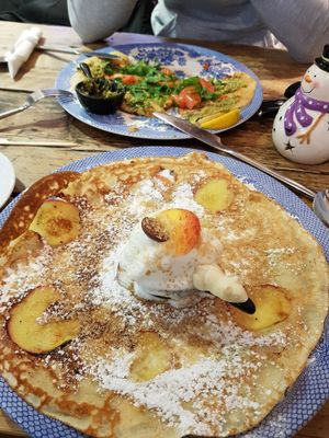 Sweet and savory in the background - pesto at Double Dutch Pancake House in York