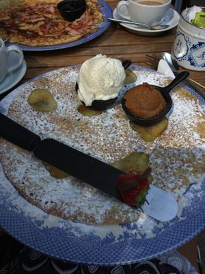 Belgian pancakes (pear and biscoff) 😍 at Double Dutch Pancake House in York