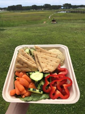 The mezza with wheat pita at Sea Star Cafe in Chincoteague