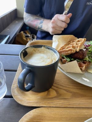 Soy latte  at Love Organics & Birthcafe in Yomitan