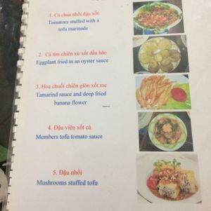 menu  at An Lac in Ninh Binh
