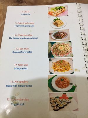 Menu p.2 at An Lac in Ninh Binh
