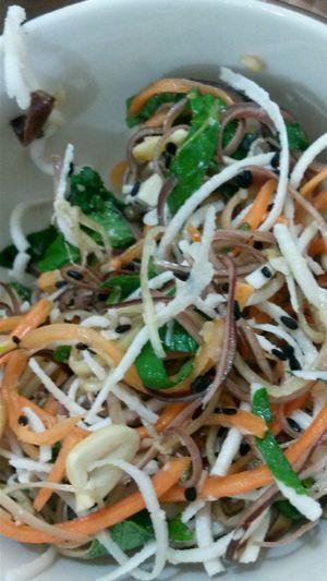 the best banana flower salad!! at An Lac in Ninh Binh