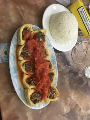 Tofu stuffed with mushrooms  at An Lac in Ninh Binh