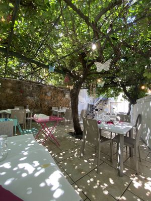 Restaurant très mignon, accueil adorable, et pasta au pesto superbes ! Je recommande vivement +++ pour la petite terrasse très kiki   at Osteria Quattro Gatti in Dolceacqua