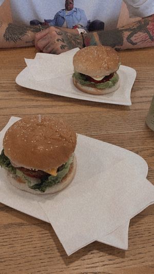 Vegan burger  at Veganland - Karlovo Namesti in Prague