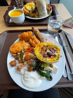 Selection from the buffet at Veganland - Karlovo Namesti in Prague