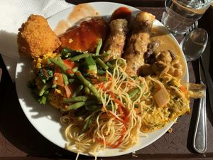 A sample of what their buffet has to offer  at Veganland - Karlovo Namesti in Prague
