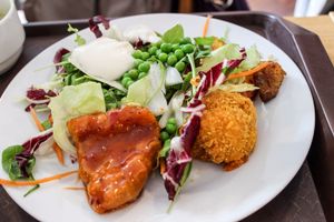 selection from the buffet at Veganland - Karlovo Namesti in Prague