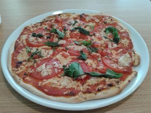 Vegan pizza Margherita at Veganland - Karlovo Namesti in Prague
