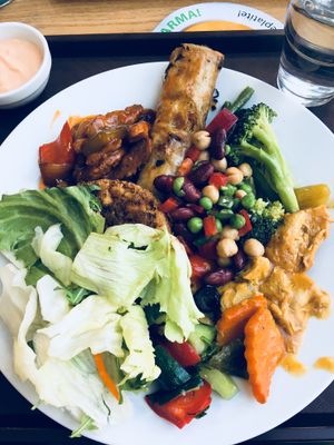 Plate from the buffet at Veganland - Karlovo Namesti in Prague