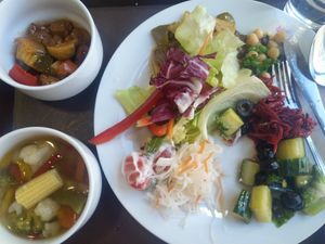The cucumber salad was swimming in oil. The rest was tasty. at Veganland - Karlovo Namesti in Prague