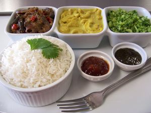 Their any Three item vegan combo at Cafe Lanka in La Crescenta