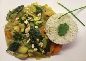 Curry vegetable basmati rice at BioGourmands in Obernai