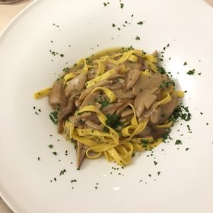 vegi mushroom pasta at Valentino Legend in Milan