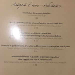 menu1 at Valentino Legend in Milan
