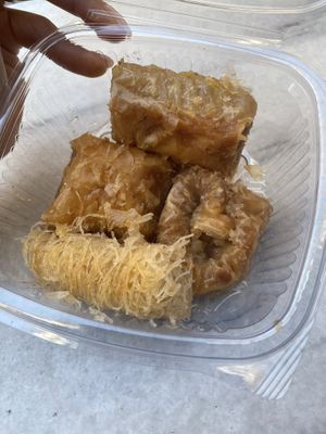 4 varieties of baklava  at Bohotis Gelateria Patisserie in Corfu