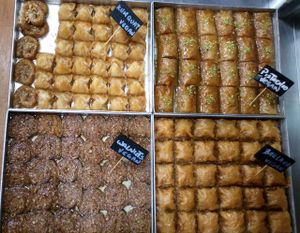 Baklava vegan with pistachio, walnuts,  at Bohotis Gelateria Patisserie in Corfu
