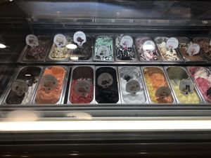 The bottom row is almost all vegan. at Bohotis Gelateria Patisserie in Corfu