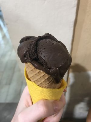Vegan Bitter chocolate ice cream  at Bohotis Gelateria Patisserie in Corfu