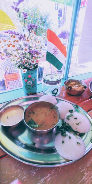 Idli (steamed rice cakes) at Babaji's Kitchen in Belgrave