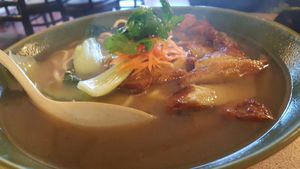 Chicken noodle soup MASSIVE bowl at Veggie on Board in Hawthorn