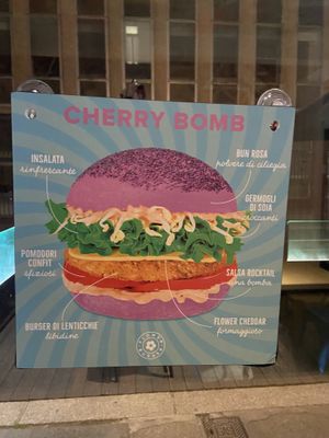 Locandine menu  at Flower Burger in Turin