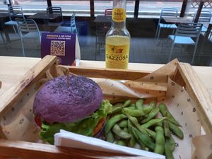 Edamame instead of fries. Winner. at Flower Burger in Turin