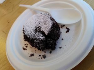 Chocolate cake at Flower Burger in Turin