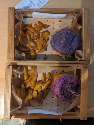 Flower and Cherry burger (with potatoes) at Flower Burger in Turin