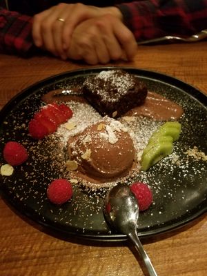 Red beet brownie with chocolate ice at Rote Rübe in Oberndorf In Tirol