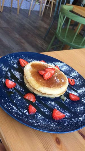 simple vegan pancakes at Organic Cafe in Fuengirola